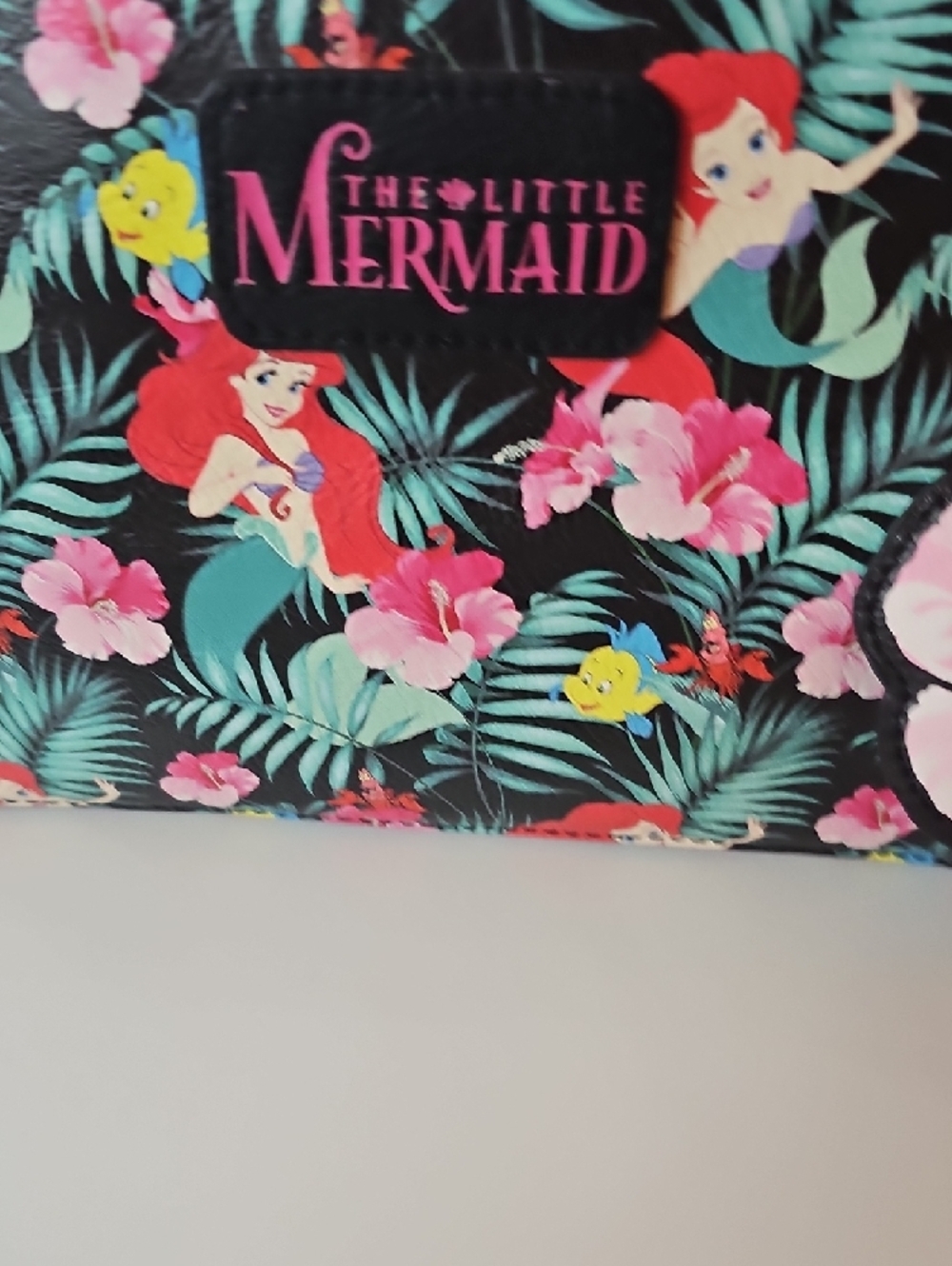 Disney The Little Mermaid Floral Wristlet - Black, Pink & Teal - Picture 3 of 7